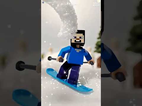 Steve Skiing ⛷- Lego Minecraft - Ai Lego Animation