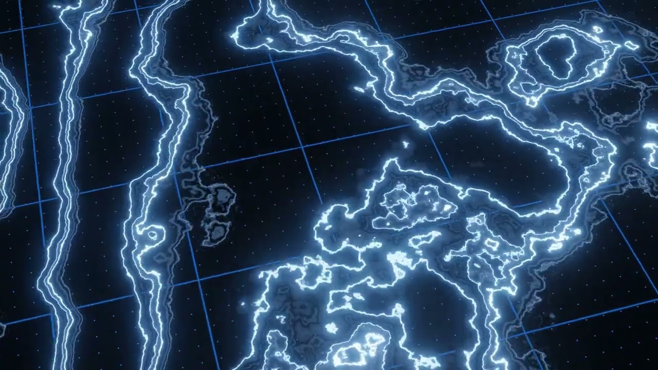 Sci-Fi Holographic Topographic Grid Map 3D Model