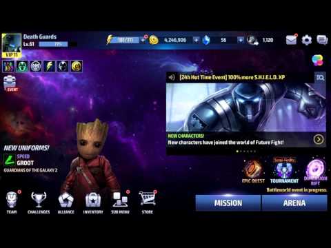 Marvel Future Fight Baby Groot T2 Review