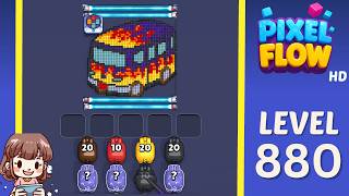 Pixel Flow Level 880 Solution Walkthrough