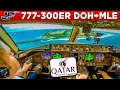 Qatar Airways Boeing 777 300ER Cockpit Doha To Malé