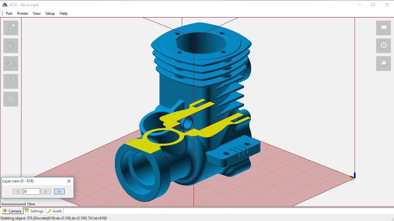 ATSS layer by layer 3D printing process simulation