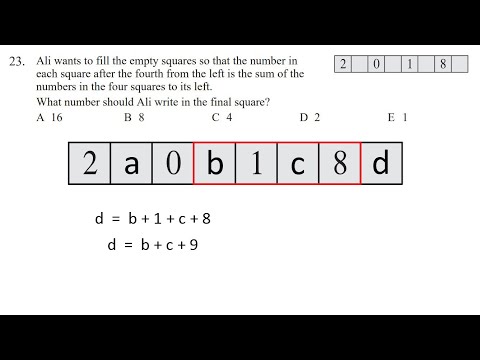 Q23 UKMT Junior maths challenge 2018 explained