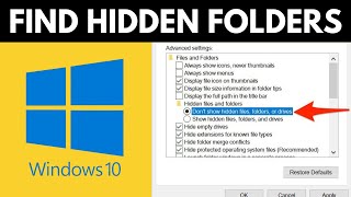 How To Find All Hidden Folders In Windows 10