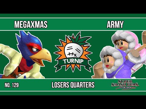 Turnip #129 - MegaXmas (Falco) VS  ARMY (Ice Climbers) - SSBM - Losers Quarters