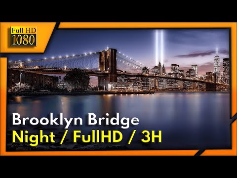 🌊Brooklyn Bridge / Night time / No sound / 3H HD