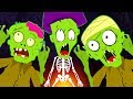 Five Funny Zombies Jumping On The Grave | Zombie Family - Funny Halloween Songs For Children