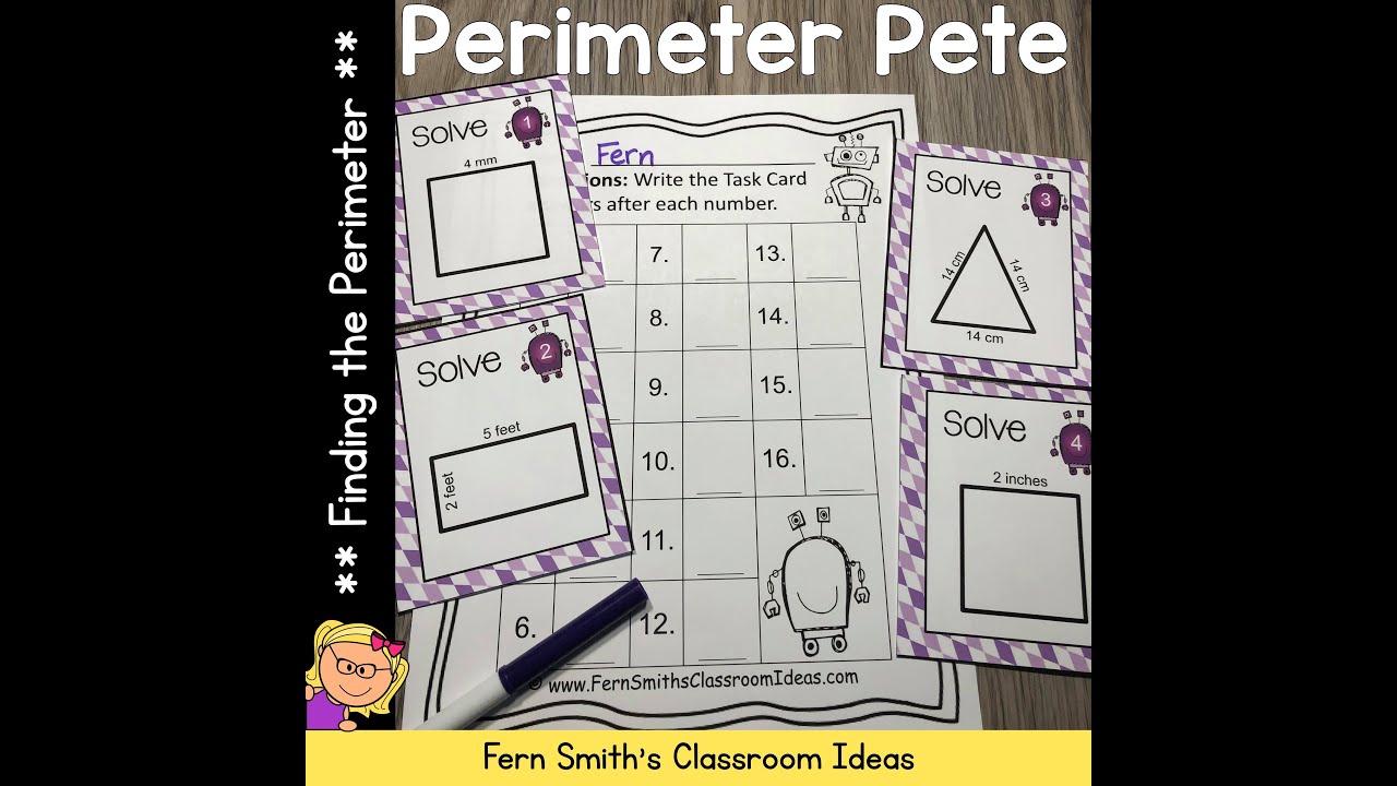 Finding Perimeter Center Games Task Cards and Printable Worksheets