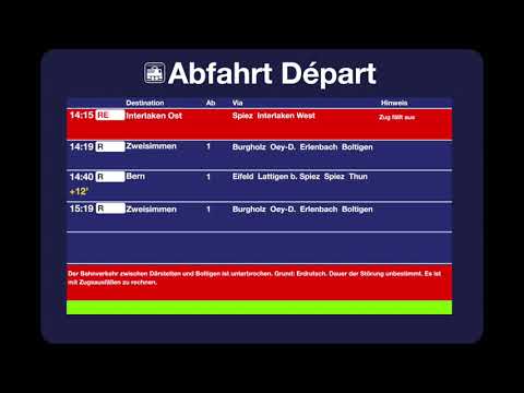 BLS TTS Ansage - Info zum Regio nach Bern; +12 wegen eines Erdrutsches