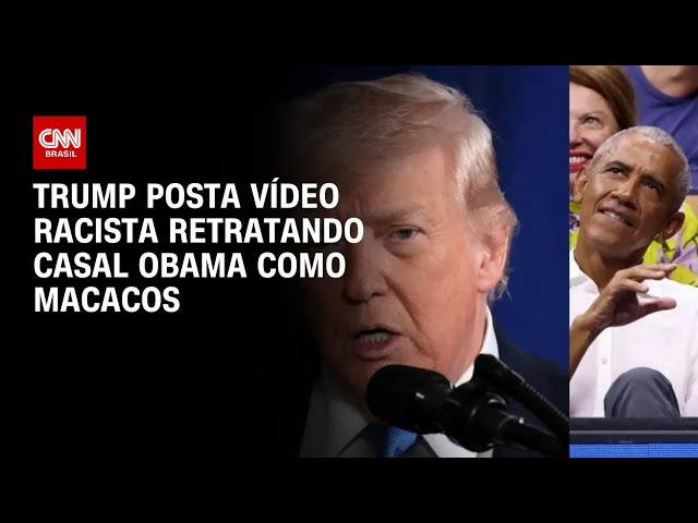 Trump compartilha vídeo racista retratando casal Obama como macacos | BASTIDORES CNN