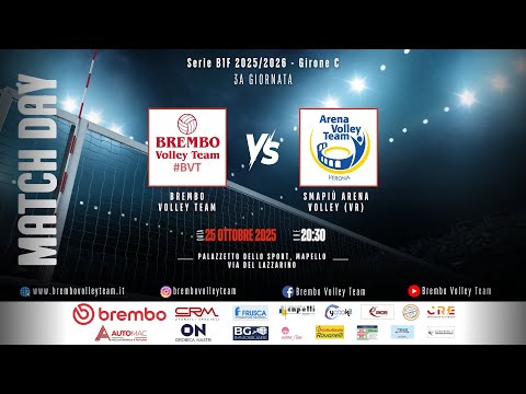 Live Brembo Volley Team vs Smapiù Arena Volley - Terza di campionato Serie B1