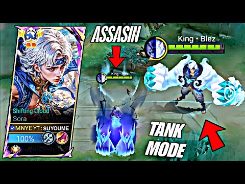 I TRY NEW HERO SORA ( 2 MODE? TANK & ASSASIN!?) 😳 AUTO META SORA NEW HERO? - Mobile Legends