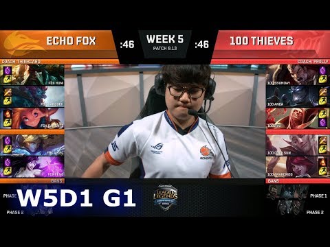 Echo Fox vs 100 Thieves | Week 5 Day 1 S8 NA LCS Summer 2018 | FOX vs 100 W5D1