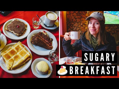 甜蜜的阿根廷早餐在阿根廷的一家咖啡館｜Esquel, Chubut (Sweet & Sugary ARGENTINE BREAKFAST at a Cafe in Argentina | Esquel, Chubut)