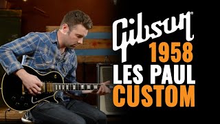 Video thumbnail for 1958 Gibson Les Paul Custom Black Beauty | CME Vintage Demo | Joel Bauman by Chicago Music Exchange