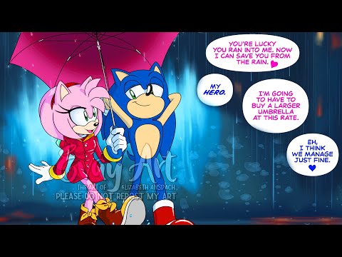 Sharing an Umbrella - Sonic x Amy (Sonamy) Comic Dub Comp [E-vay]