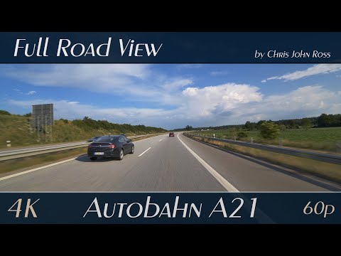 Autobahn (A21), Germany: Nettelsee - Wankendorf - Bornhöved - Trappenkamp - Daldorf - Wahlstedt - 4K