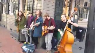 Dr Bluegrass play the Steve Earle song Carrie Brown on Bourbon Street, New Orleans