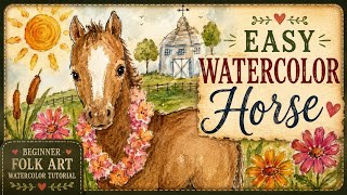A Simple Horse Painting Tutorial for Beginners | Folk Art Style Colt