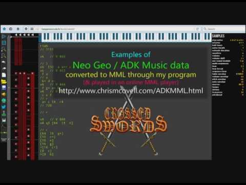 ADK Neo Geo game music extracted to MML Example