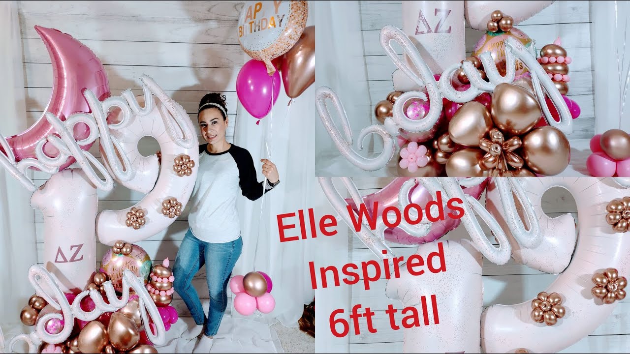 Over 6ft tall balloon bouquet/ Elle Woods legally blonde inspired