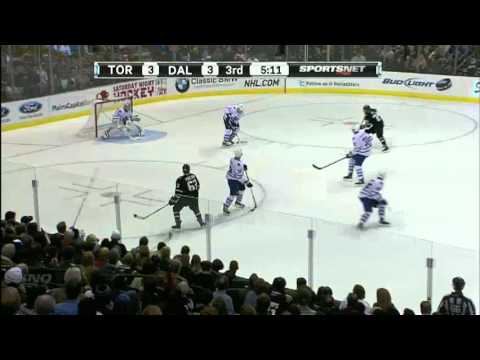 Luke Schenn's Big Hit on Tomas Vincour (Leafs-Stars 11.25.11)