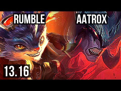 RUMBLE vs AATROX (TOP) | Legendary, 17/3/6, 500+ games | EUW Grandmaster | 13.16