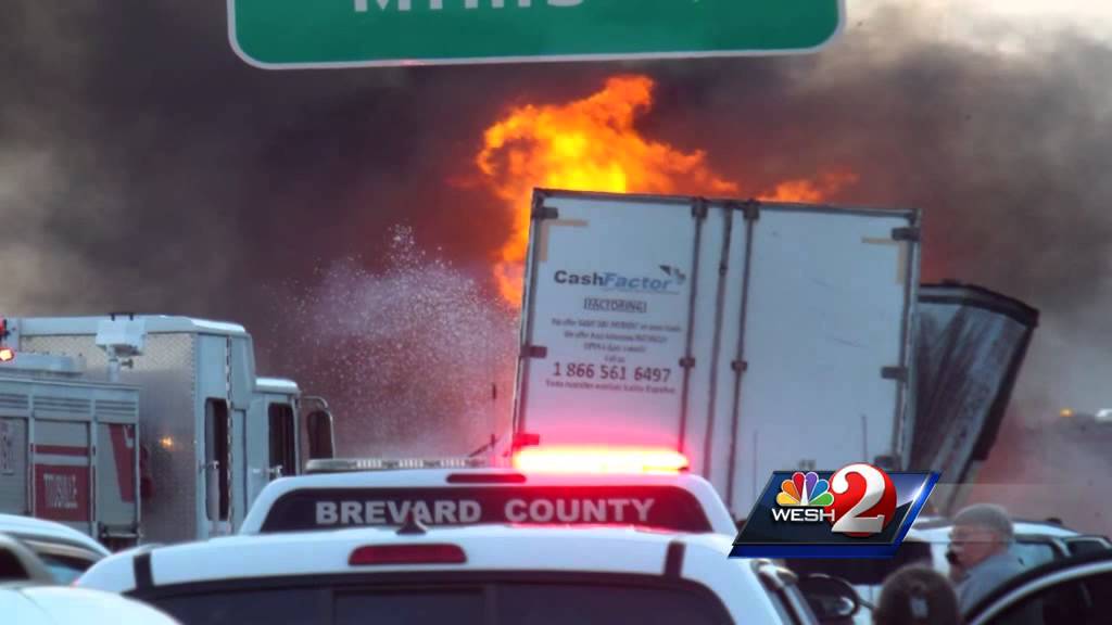 Semitruck driver killed in fiery pileup on Interstate 95