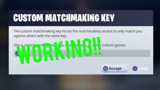 How do u do custom matchmaking in fortnite