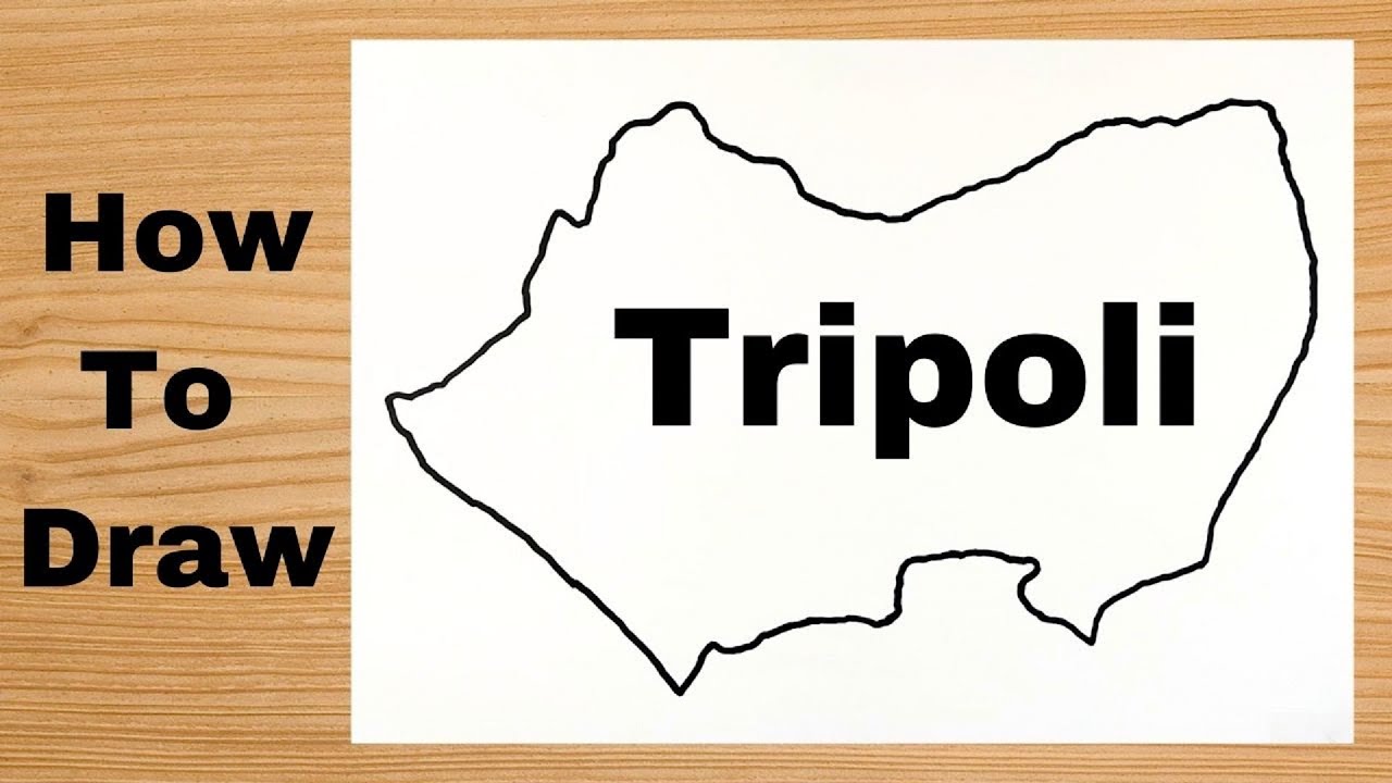 Drawing Tripoli Capital Map - Libya