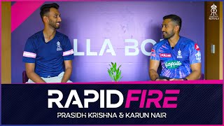Rapid Fire with the Royals ft. Prasidh Krishna & Karun Nair | Rajasthan Royals | IPL 2022