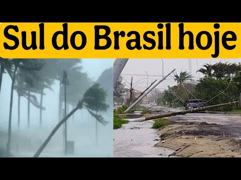 🚨 AGORA 🚨CICLONE 🌀 NO RIO GRANDE DO SUL deixa muitos Estr@G0S no Estado 