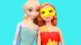PLAY-DOH Elsa makes Anna a Fire Super Hero Costume Disney Frozen