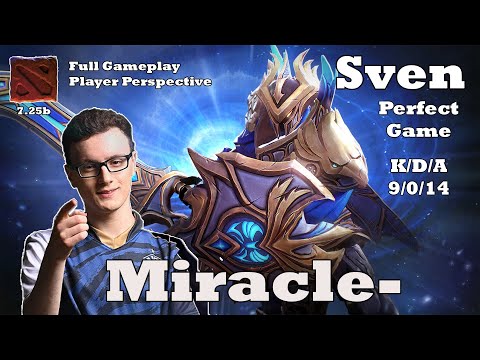 Miracle - Sven (Safelane) | Player Perspective | Dota 2 (7.25b) Full Gameplay