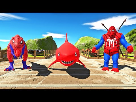 FPS DEATH RUN vs SPIDERMAN TEAM with ALL WEAPONS & HP Bar - Animal Revolt Battle Simulator ARBS