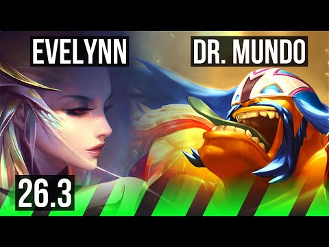 EVELYNN vs DR. MUNDO (JGL) | Good KDA: 22/1/3 | EUW Grandmaster | 26.3