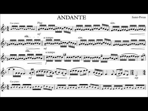 French Horn Play-along - Saint-preux - Andante - with sheet music