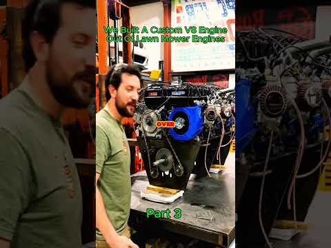 We Built a Custom V8 Engine out of Lawn Mower Engines!#fyp #moto