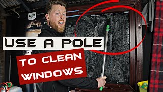 Easy Way To CLEAN WINDOWS WITH A POLE - Extension Pole Tips & Tricks For Beginners