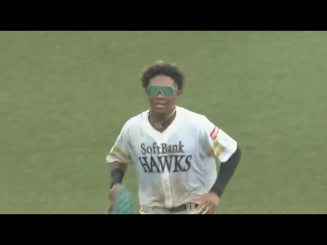 【ファーム】肩で魅せる!! ホークス・水谷瞬がレフト前の打球を処理し好送球でダブルプレー!! 2023年8月6日 福岡ソフトバンクホークス 対 広島東洋カープ