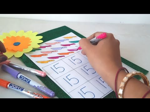 Learn To Write The Number 15 ||Let Us Learn How to Write & Count Numbers - Number '15'