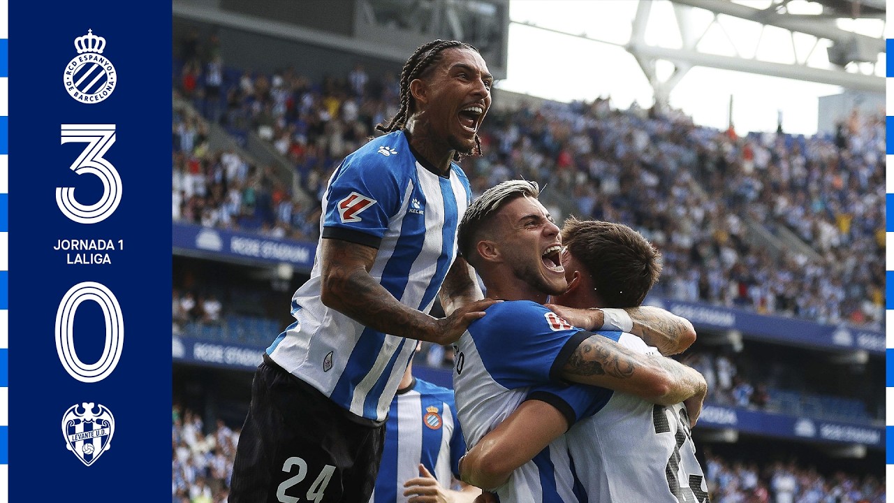 RCD Espanyol de Barcelona 3 - 0 Levante UD highlights