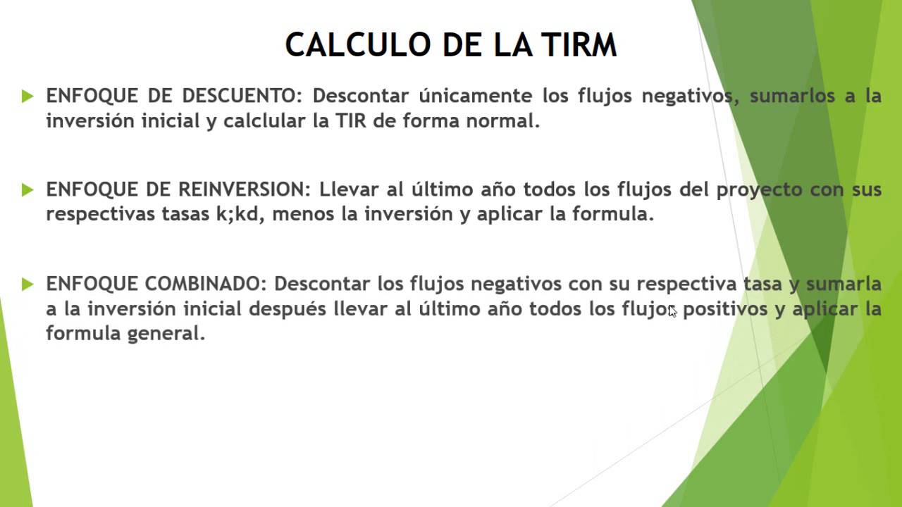 TIR MODIFICADA: métodos de cálculo