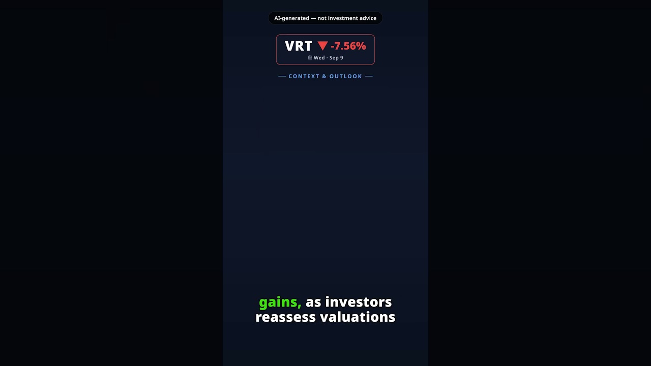 Por que a ação da Vertiv desce hoje? VRT -7.56% (9 set)