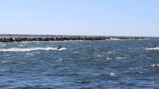 preview picture of video 'Yamaha wave runners / jet skiers skiing with the RI Block Island Ferry in Rhode Island on July 4th'