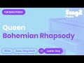Queen - Bohemian Rhapsody (Lower Key) Karaoke Piano