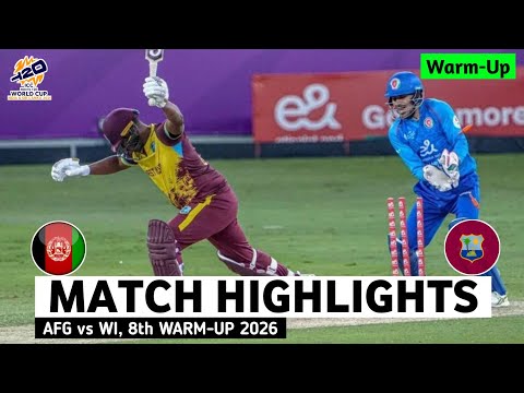 Afghanistan vs West Indies 8th Warm-up Match Highlights | ICC World Cup 2026 | AFG vs WI Highlights