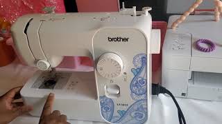 How to thread Brother LX 3817 sewing machine and how to replace needle and presser foot