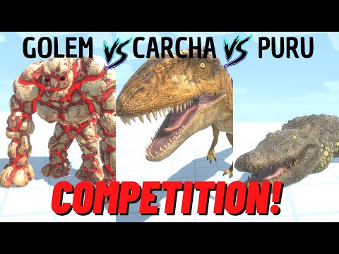 COMPETITION BETWEEN LAVA GOLEM, CARCHARODONTOSAURUS AND PURUSAURUS TO CAPTURE THE FLAG - ARBS