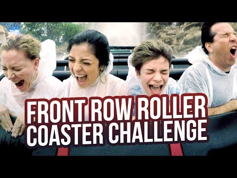 INSANE FRONT ROW ROLLER COASTER CHALLENGE!!! BABY ARIEL